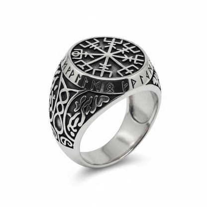 Royal Series - NORDIC FATE RING - Pure Stainless Steel Men’s Steel-Plated Ring – Statement Luxury Jewelry (Size : 19-20-22-24-27-28-30) - THE MEN THING