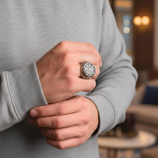 Royal Series - NORDIC FATE RING - Pure Stainless Steel Men’s Steel-Plated Ring – Statement Luxury Jewelry (Size : 19-20-22-24-27-28-30) - THE MEN THING
