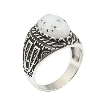 Royal Series - OBSIDIAN MIRAGE MULTICOLOR STONES - Pure Stainless Steel Men’s Steel-Plated Ring – Statement Luxury Jewelry (Size :16-17-18-21-22-26-27) - THE MEN THING