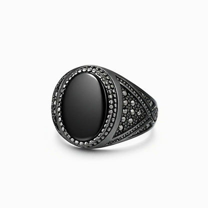 Royal Series - OSIRIS FANG RING - Pure Stainless Steel Men’s Black-Plated Ring – Statement Luxury Jewelry (Size : 19-22-24) - THE MEN THING