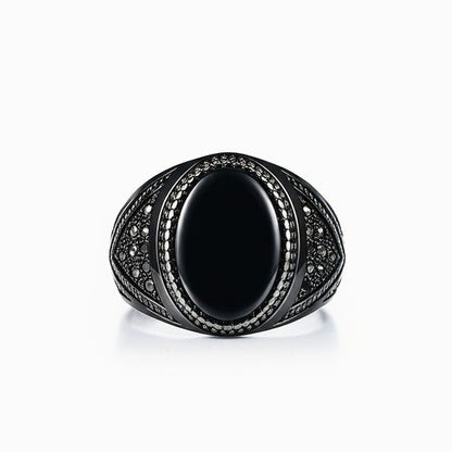 Royal Series - OSIRIS FANG RING - Pure Stainless Steel Men’s Black-Plated Ring – Statement Luxury Jewelry (Size : 19-22-24) - THE MEN THING