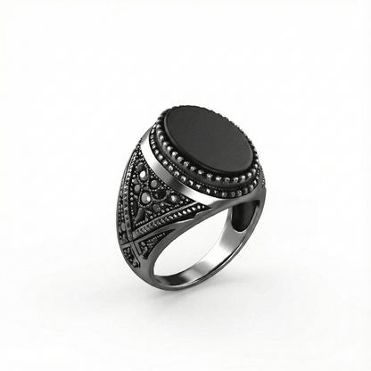 Royal Series - OSIRIS FANG RING - Pure Stainless Steel Men’s Black-Plated Ring – Statement Luxury Jewelry (Size : 19-22-24) - THE MEN THING