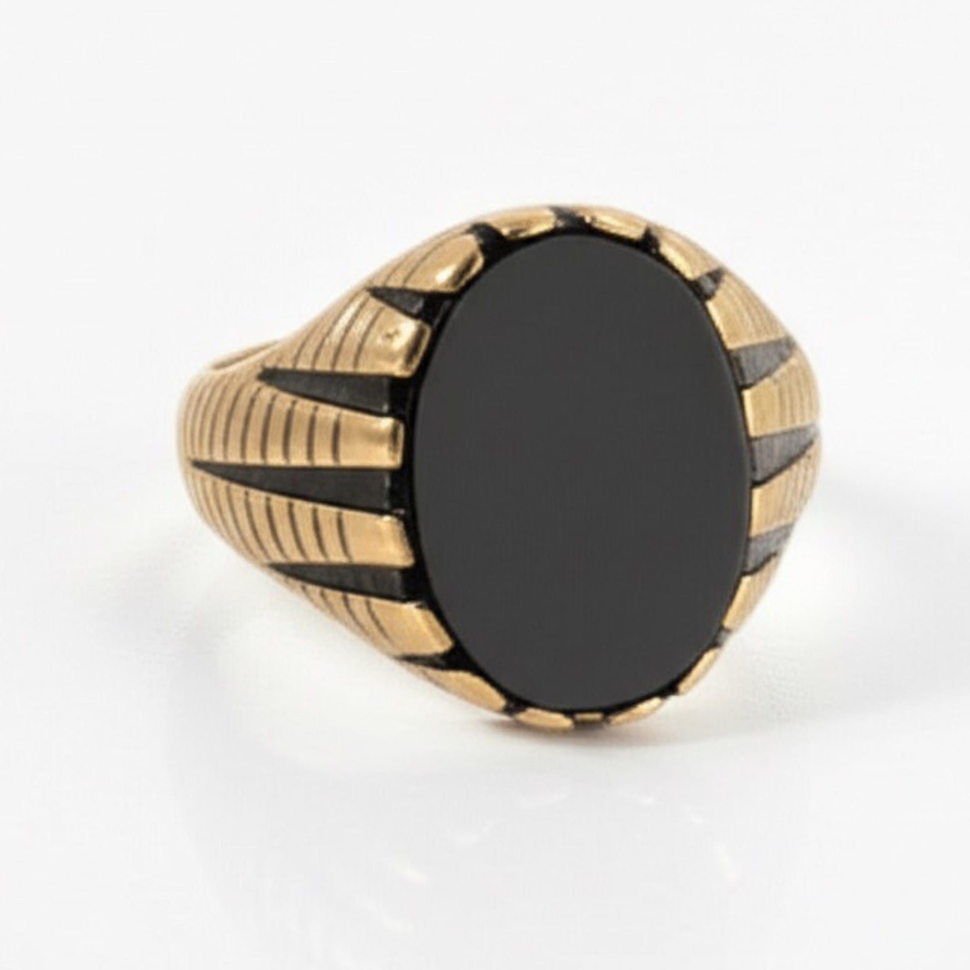 Royal Series - PRIME CREST RING - Pure Stainless Steel Men’s Gold-Plated Ring – Statement Luxury Jewelry (Size : 16-19-22-24-26) - THE MEN THING