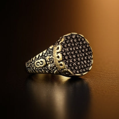 Royal Series - RAVEN CROWN RING - Pure Stainless Steel Men’s Gold-Plated Ring – Statement Luxury Jewelry (Size : -17-20-22-24-27) - THE MEN THING