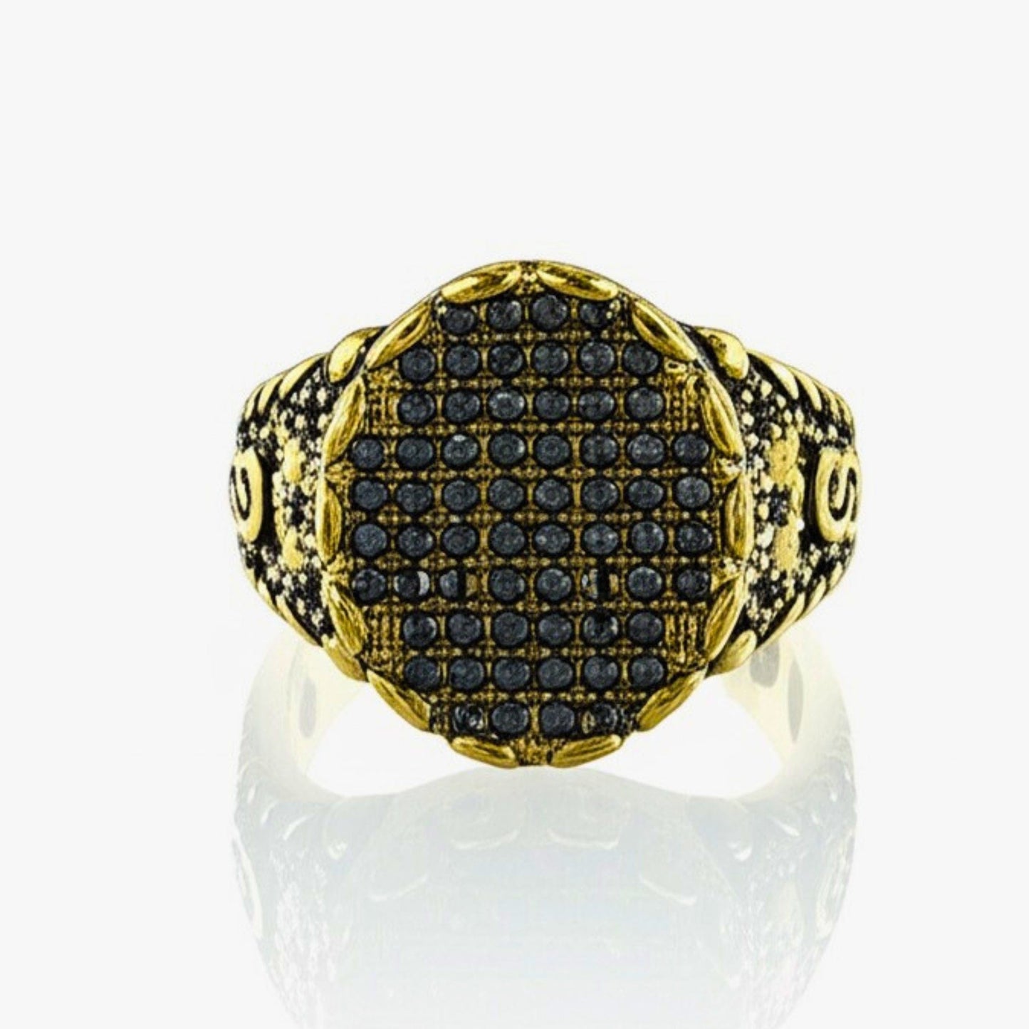 Royal Series - RAVEN CROWN RING - Pure Stainless Steel Men’s Gold-Plated Ring – Statement Luxury Jewelry (Size : -17-20-22-24-27) - THE MEN THING