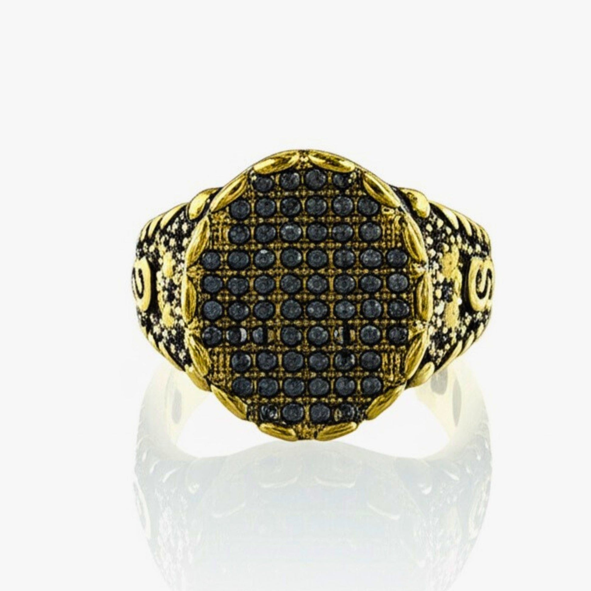 Royal Series - RAVEN CROWN RING - Pure Stainless Steel Men’s Gold-Plated Ring – Statement Luxury Jewelry (Size : -17-20-22-24-27) - THE MEN THING