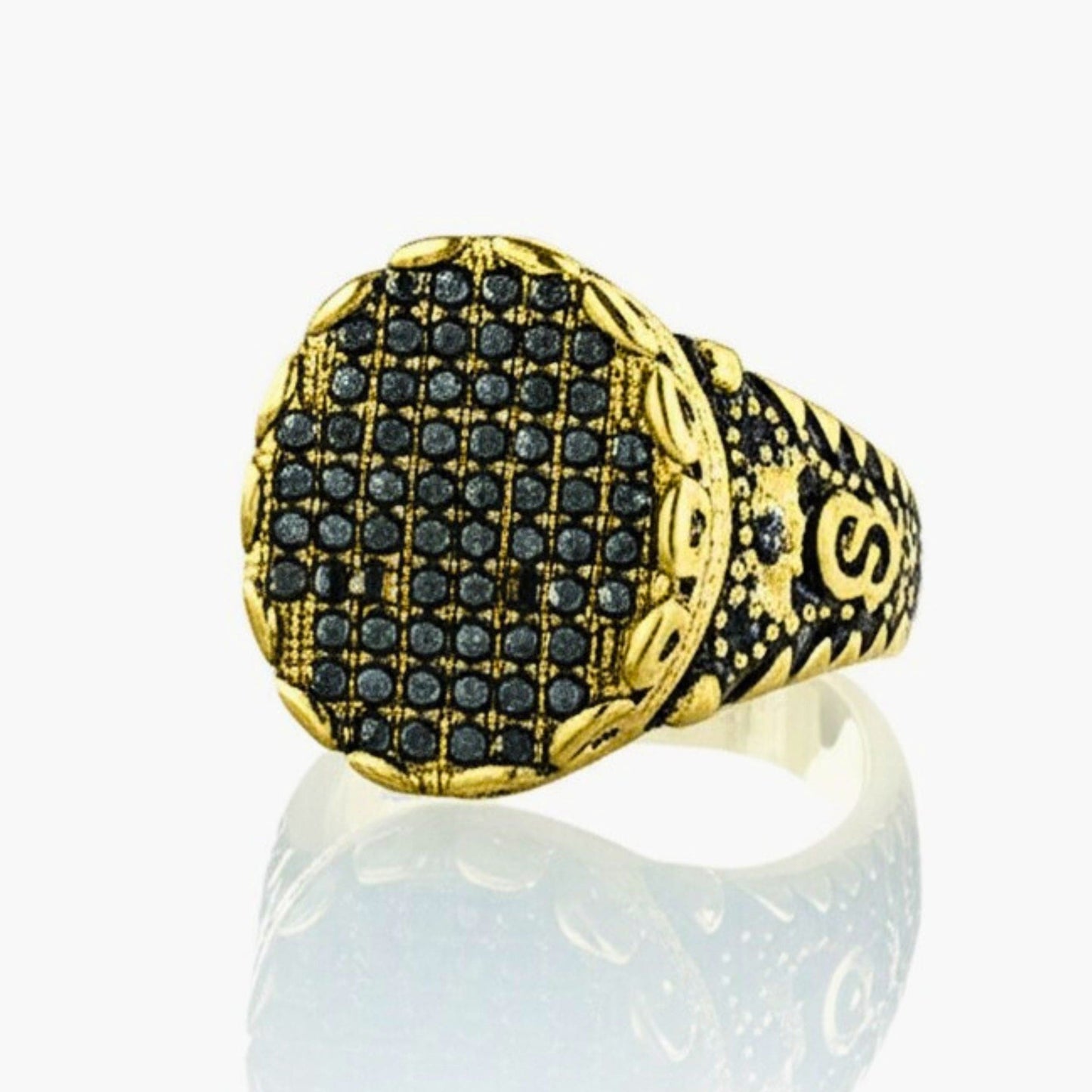 Royal Series - RAVEN CROWN RING - Pure Stainless Steel Men’s Gold-Plated Ring – Statement Luxury Jewelry (Size : -17-20-22-24-27) - THE MEN THING