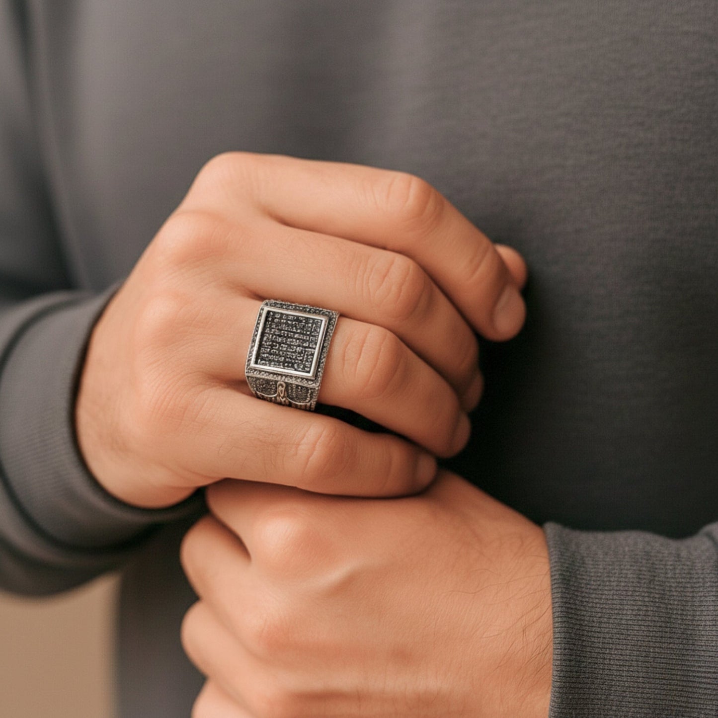 Royal Series - REGAL GUARDIAN RING - Pure Stainless Steel Men’s Steel-Plated Ring – Statement Luxury Jewelry (Size : 16-17-21-23-24-26) - THE MEN THING