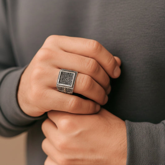 Royal Series - REGAL GUARDIAN RING - Pure Stainless Steel Men’s Steel-Plated Ring – Statement Luxury Jewelry (Size : 16-17-21-23-24-26) - THE MEN THING