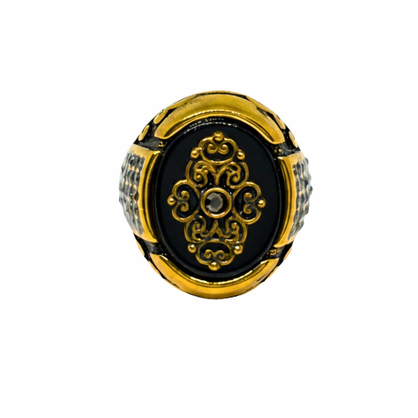Royal Series - REGALIA MATRIX RING - Pure Stainless Steel Men’s Gold-Plated Ring – Statement Luxury Jewelry (Size : 16-17-20-21-26-27) - THE MEN THING