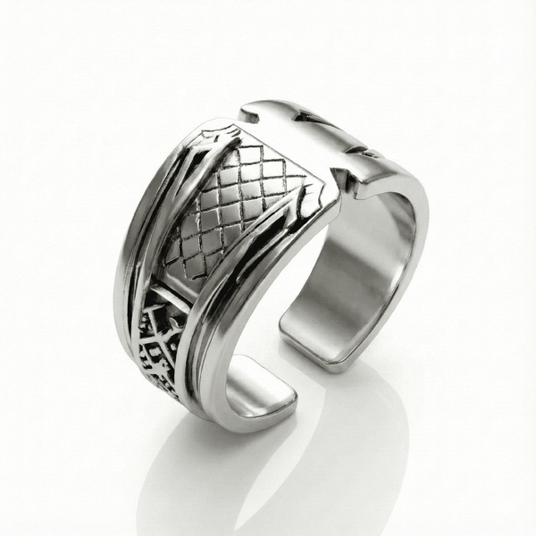 Royal Series - ROGUE SIGIL RING - Pure Stainless Steel Men’s Steel-Plated Ring – Statement Luxury Jewelry (Size : 19-20-21-22-25)