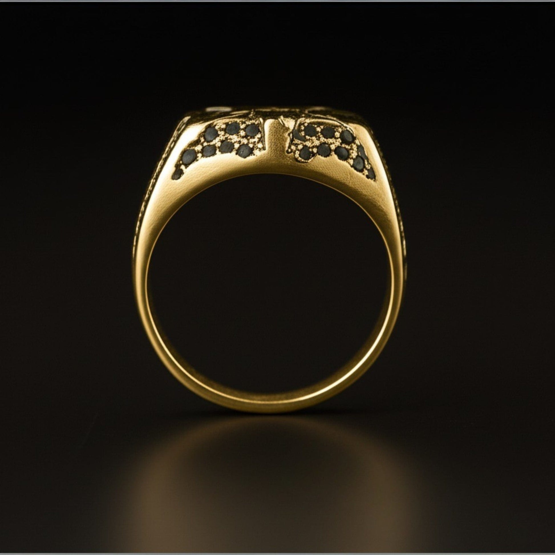 Royal Series - RUNIC ECLIPSE RING - Pure Stainless Steel Men’s Gold-Plated Ring – Statement Luxury Jewelry (Size : 19-22-24) - THE MEN THING