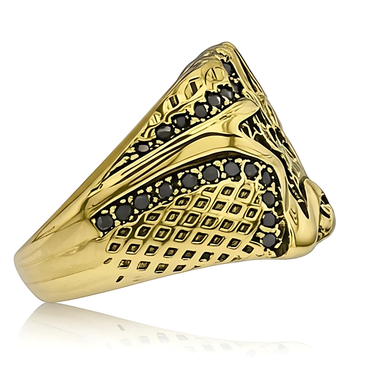 Royal Series - RUNIC ECLIPSE RING - Pure Stainless Steel Men’s Gold-Plated Ring – Statement Luxury Jewelry (Size : 19-22-24) - THE MEN THING