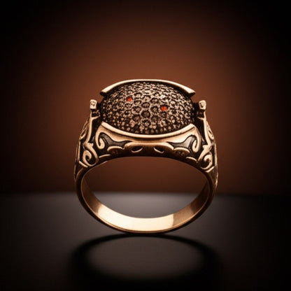 Royal Series - SHADOW BLOOM RING - Pure Stainless Steel Men’s Rose Gold-Plated Ring – Statement Luxury Jewelry (Size : 16-22-27) - THE MEN THING