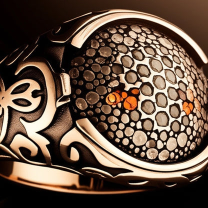 Royal Series - SHADOW BLOOM RING - Pure Stainless Steel Men’s Rose Gold-Plated Ring – Statement Luxury Jewelry (Size : 16-22-27) - THE MEN THING
