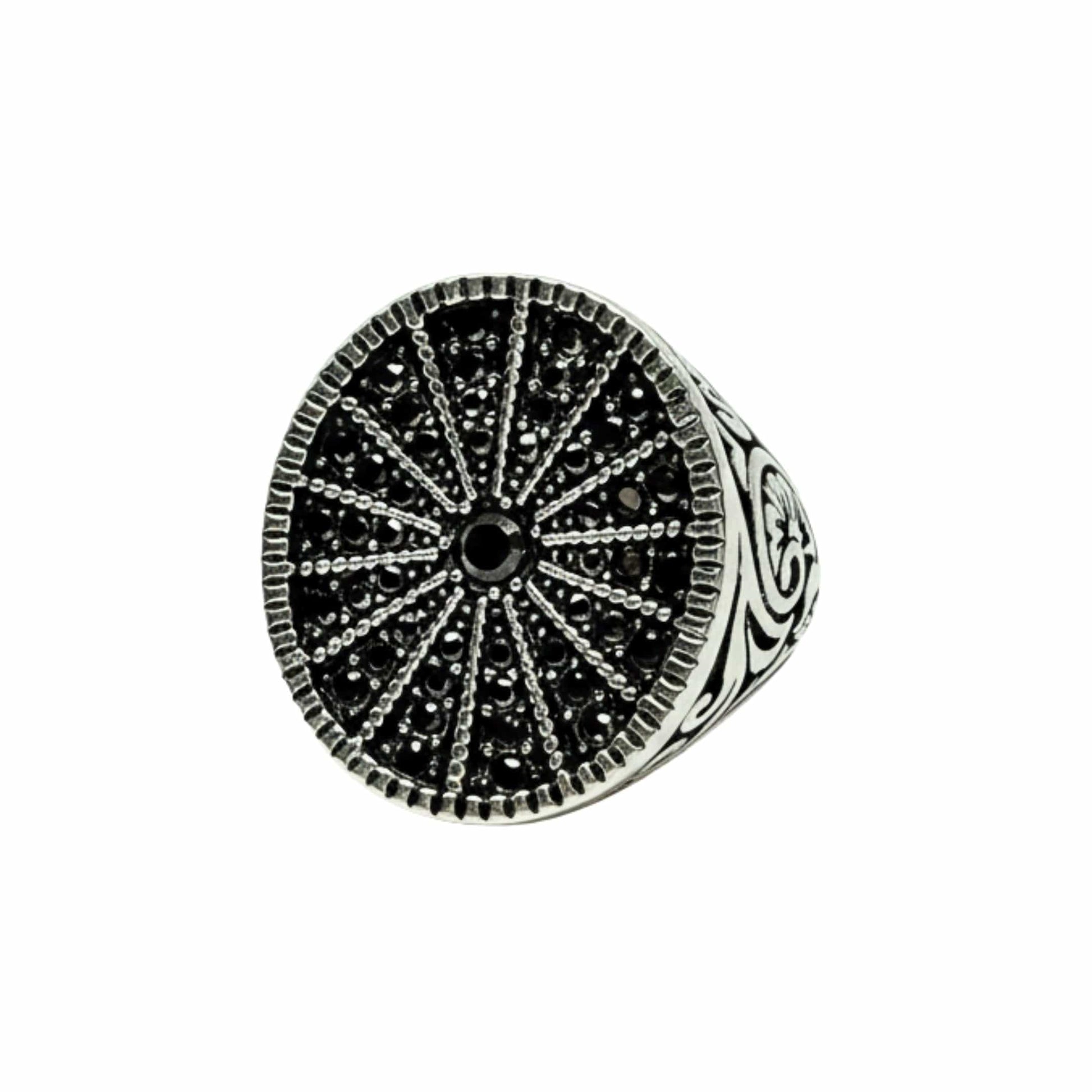 Royal Series - SHADOW SUN RING - Pure Stainless Steel Men’s Steel-Plated Ring – Statement Luxury Jewelry (Size : 15-16-17-18-21-22-26-27) — Rings for Men | THE MEN THING