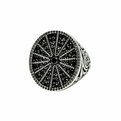 Royal Series - SHADOW SUN RING - Pure Stainless Steel Men’s Steel-Plated Ring – Statement Luxury Jewelry (Size : 15-16-17-18-21-22-26-27) — Rings for Men | THE MEN THING