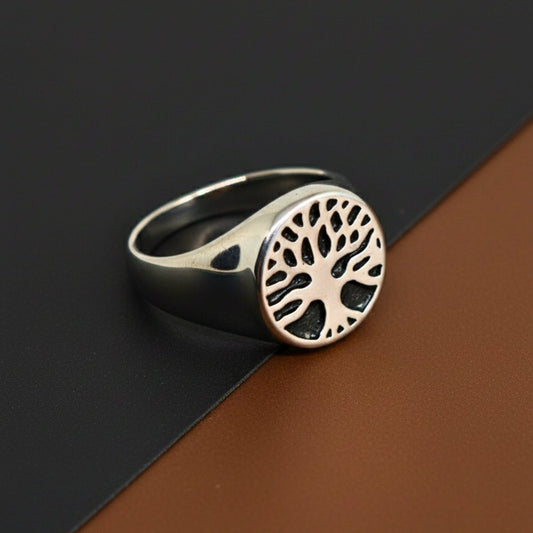Royal Series - SOUL TREE SIGNET RING - Pure Stainless Steel Men’s Steel-Plated Ring – Statement Luxury Jewelry (Size :15-18-21-22-24-28-31 ) - THE MEN THING
