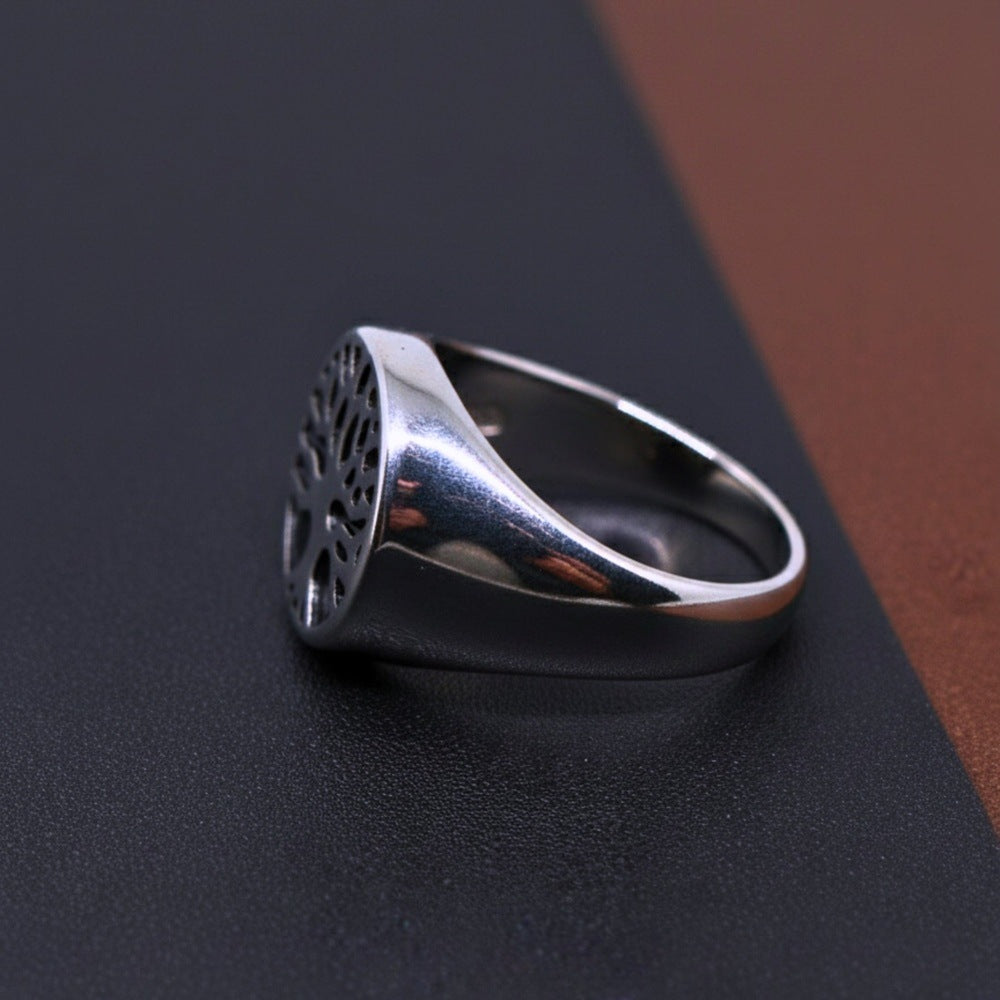 Royal Series - SOUL TREE SIGNET RING - Pure Stainless Steel Men’s Steel-Plated Ring – Statement Luxury Jewelry (Size :15-18-21-22-24-28-31 ) - THE MEN THING