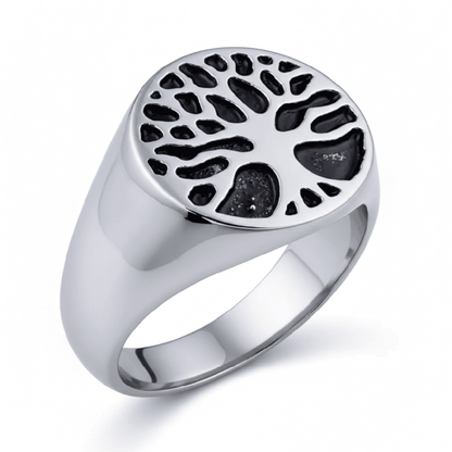 Royal Series - SOUL TREE SIGNET RING - Pure Stainless Steel Men’s Steel-Plated Ring – Statement Luxury Jewelry (Size :15-18-21-22-24-28-31 ) - THE MEN THING