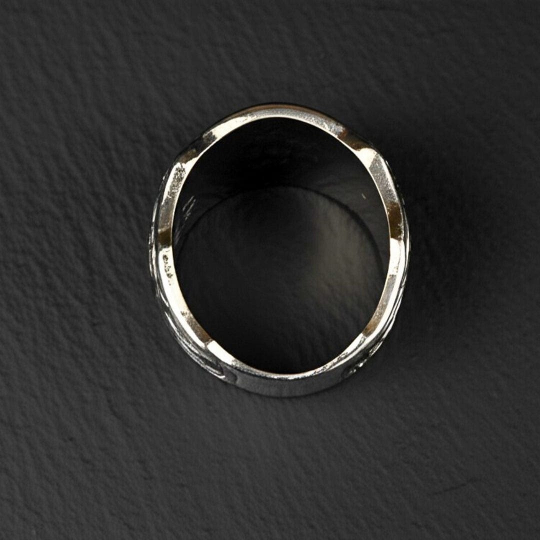 Royal Series - SOVEREIGN FLEUR RING - Pure Stainless Steel Men’s Steel-Gold-Plated Ring – Statement Luxury Jewelry (Size : -19-21-24) - THE MEN THING