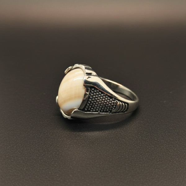 Royal Series - STRATOS VEIN MULTICOLOR STONES - Pure Stainless Steel Men’s Steel-Plated Ring – Statement Luxury Jewelry (Size :16-17-21-22-24-26-27) - 1 Pcs Only
