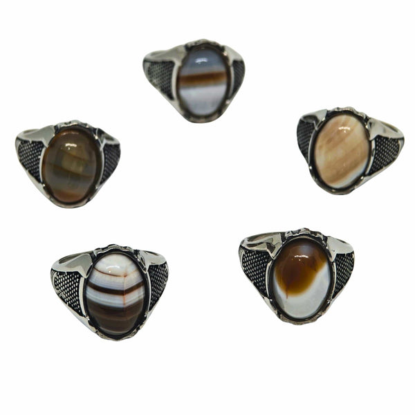 Royal Series - STRATOS VEIN MULTICOLOR STONES - Pure Stainless Steel Men’s Steel-Plated Ring – Statement Luxury Jewelry (Size :16-17-21-22-24-26-27) - 1 Pcs Only