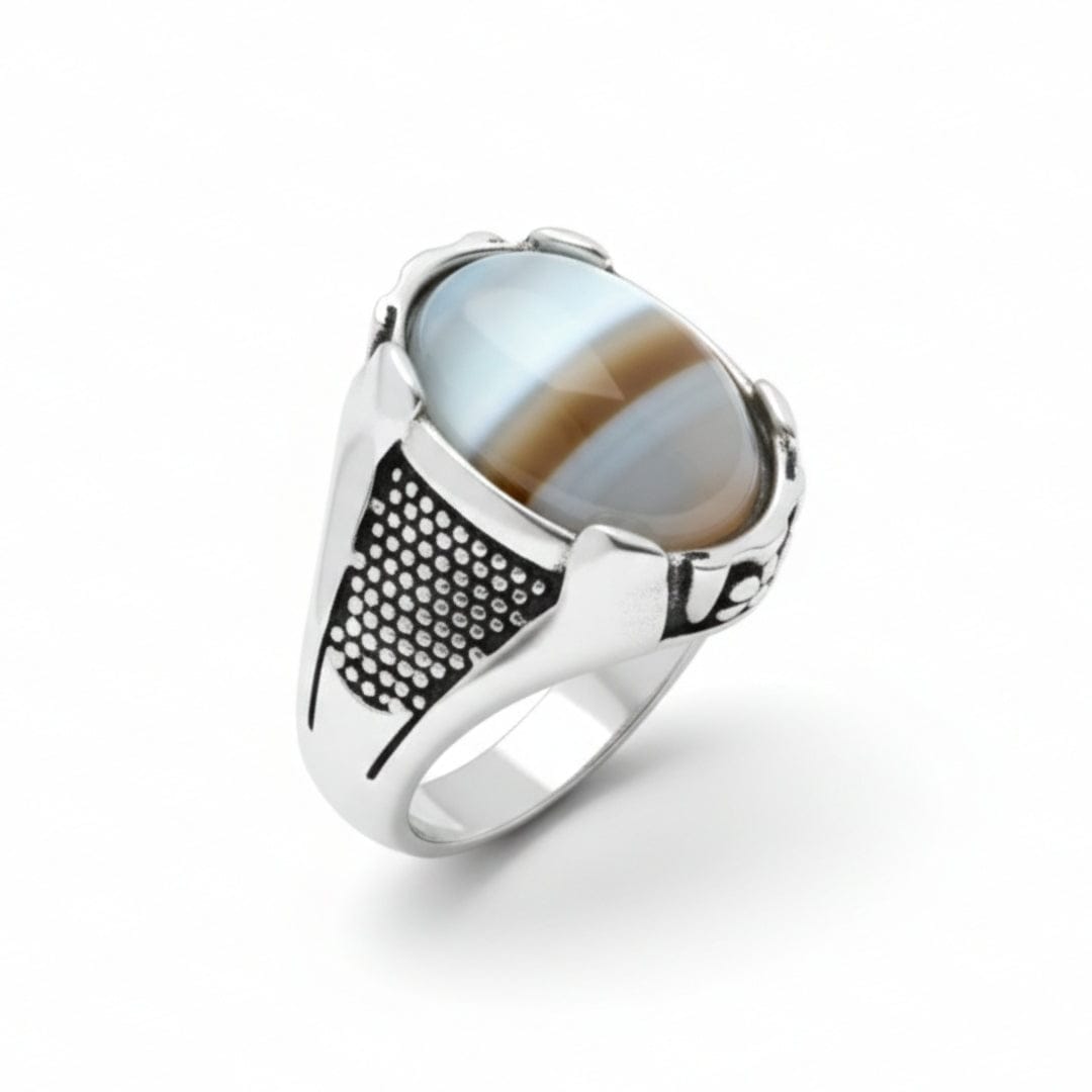 Royal Series - STRATOS VEIN MULTICOLOR STONES - Pure Stainless Steel Men’s Steel-Plated Ring – Statement Luxury Jewelry (Size :16-17-21-22-24-26-27) - 1 Pcs Only - THE MEN THING