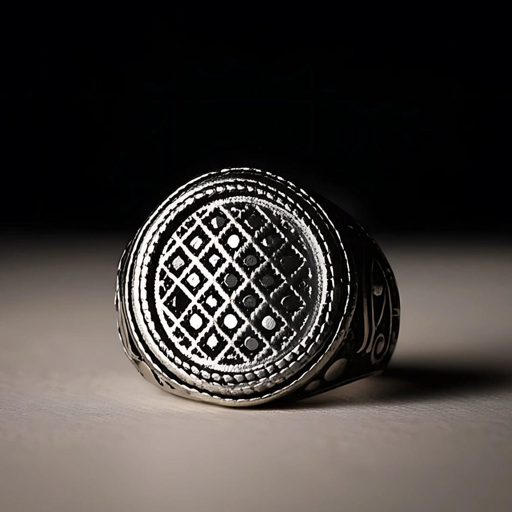 Royal Series - TEMPLE OF SHADOWS RING - Pure Stainless Steel Men’s Steel-Plated Black Ring – Statement Luxury Jewelry (Size : 17-19-21) - THE MEN THING