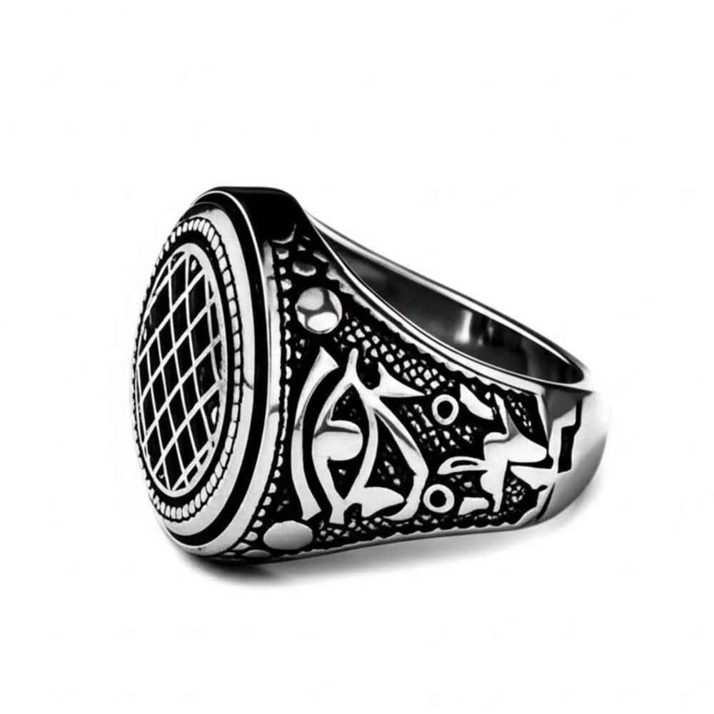 Royal Series - TEMPLE OF SHADOWS RING - Pure Stainless Steel Men’s Steel-Plated Black Ring – Statement Luxury Jewelry (Size : 17-19-21) - THE MEN THING