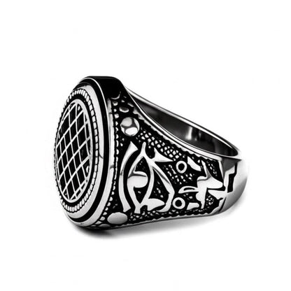 Royal Series - TEMPLE OF SHADOWS RING - Pure Stainless Steel Men’s Steel-Plated Black Ring – Statement Luxury Jewelry (Size : 17-19-21) - THE MEN THING
