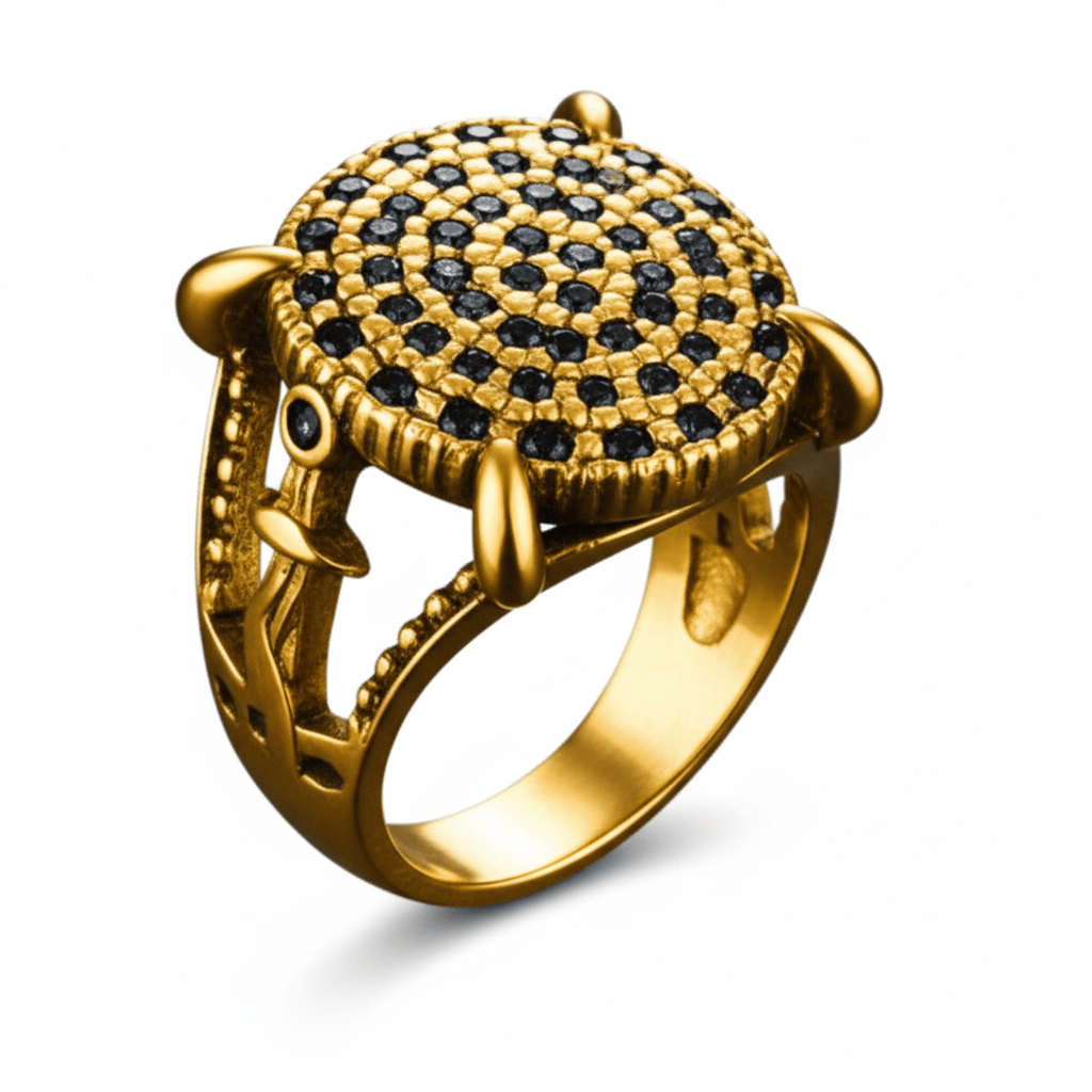 Royal Series - THE DRAGONHOLD RING - Pure Stainless Steel Men’s Black-Steel-Plated Ring – Statement Luxury Jewelry (Size : 27) - THE MEN THING
