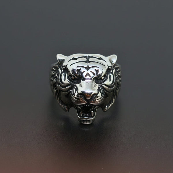 Royal Series - TIGER FANG RING - Pure Stainless Steel Men’s Steel-Plated Ring – Statement Luxury Jewelry (Size : 16-18-20-21-23-24-26-27-29)