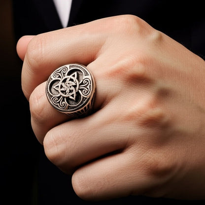 Royal Series - TRINITY SUN RING - Pure Stainless Steel Men’s Steel-Plated Ring – Statement Luxury Jewelry (Size : 16-21-26) - THE MEN THING