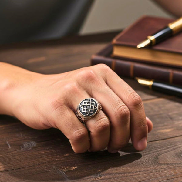 Royal Series - TRISKELION BOND RING - Pure Stainless Steel Men’s Steel-Plated Ring – Statement Luxury Jewelry (Size :19-20-21-22-25-26-27-29)
