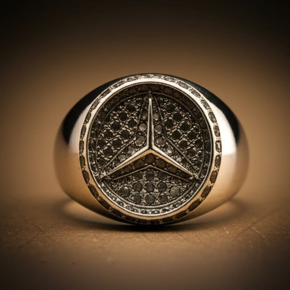 Royal Series - TRISTAR SHINING RING - Pure Stainless Steel Men’s Steel-Plated Ring – Statement Luxury Jewelry (Size : 16-21-27) - THE MEN THING