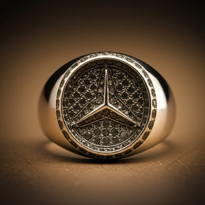 Royal Series - TRISTAR SHINING RING - Pure Stainless Steel Men’s Steel-Plated Ring – Statement Luxury Jewelry (Size : 16-21-27) - THE MEN THING