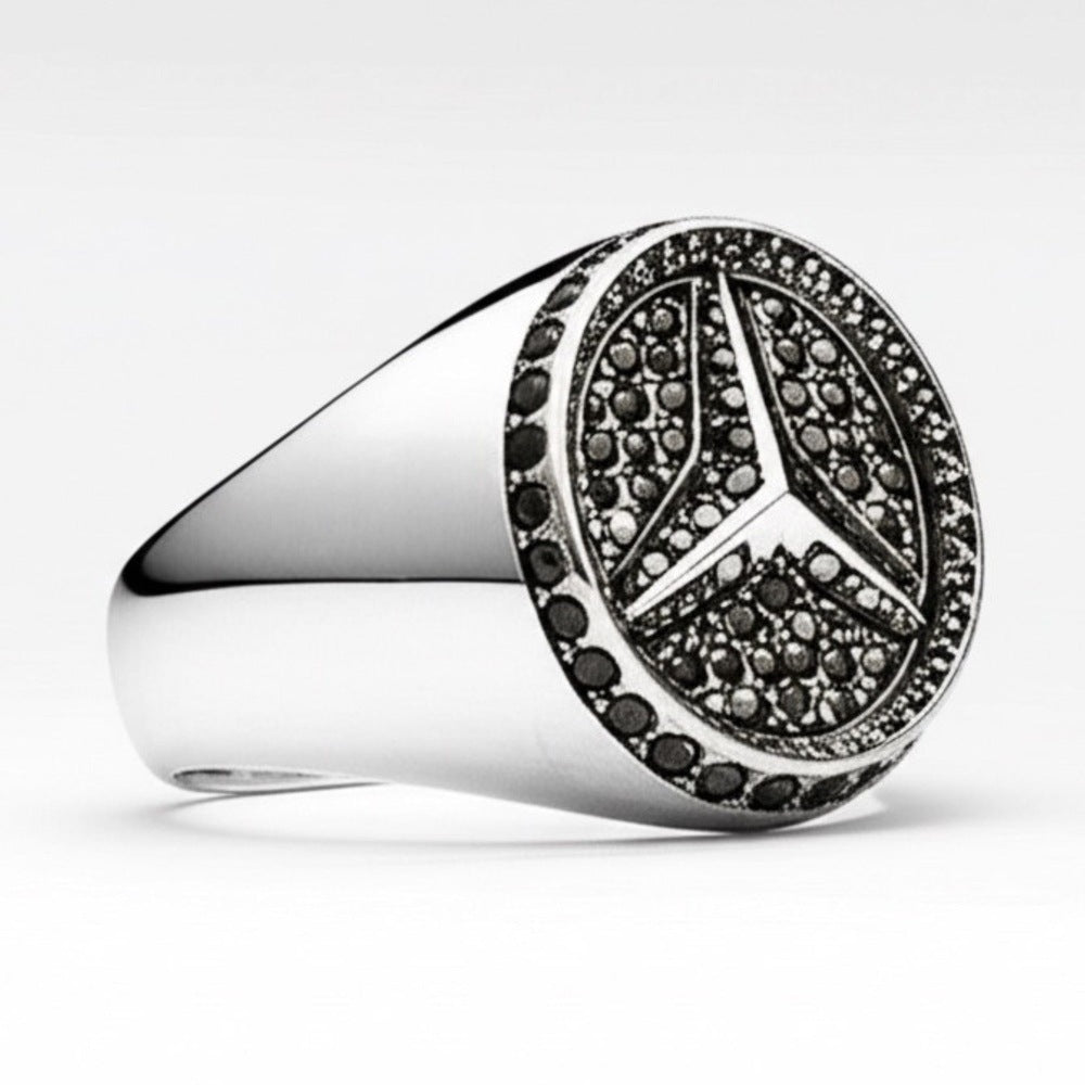 Royal Series - TRISTAR SHINING RING - Pure Stainless Steel Men’s Steel-Plated Ring – Statement Luxury Jewelry (Size : 16-21-27) - THE MEN THING