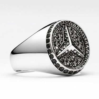 Royal Series - TRISTAR SHINING RING - Pure Stainless Steel Men’s Steel-Plated Ring – Statement Luxury Jewelry (Size : 16-21-27) - THE MEN THING