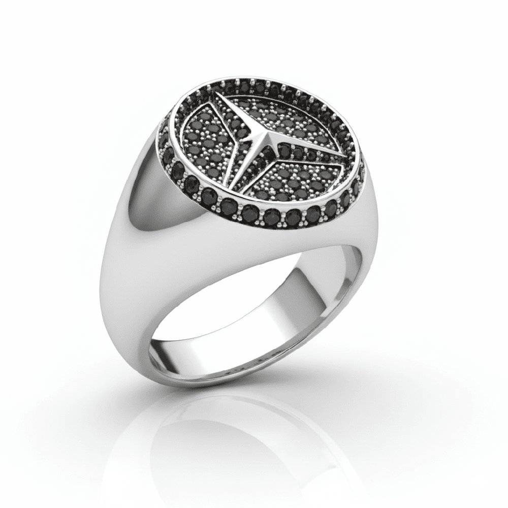 Royal Series - TRISTAR SHINING RING - Pure Stainless Steel Men’s Steel-Plated Ring – Statement Luxury Jewelry (Size : 16-21-27) - THE MEN THING