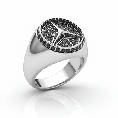 Royal Series - TRISTAR SHINING RING - Pure Stainless Steel Men’s Steel-Plated Ring – Statement Luxury Jewelry (Size : 16-21-27) - THE MEN THING