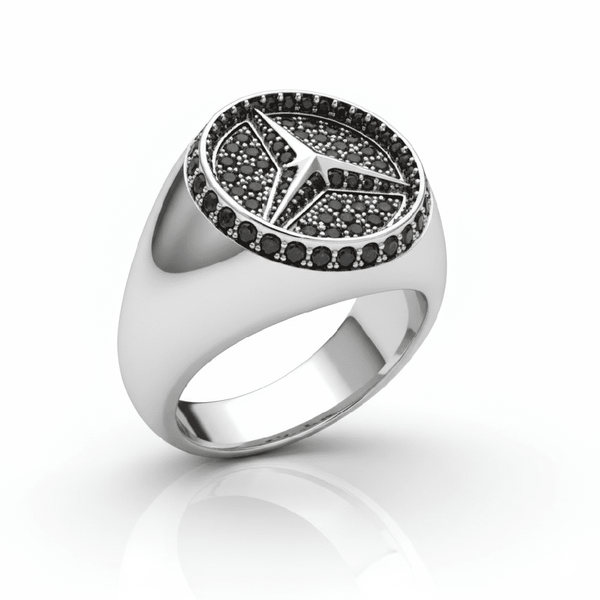 Royal Series - TRISTAR SHINING RING - Pure Stainless Steel Men’s Steel-Plated Ring – Statement Luxury Jewelry (Size : 16-21-27)