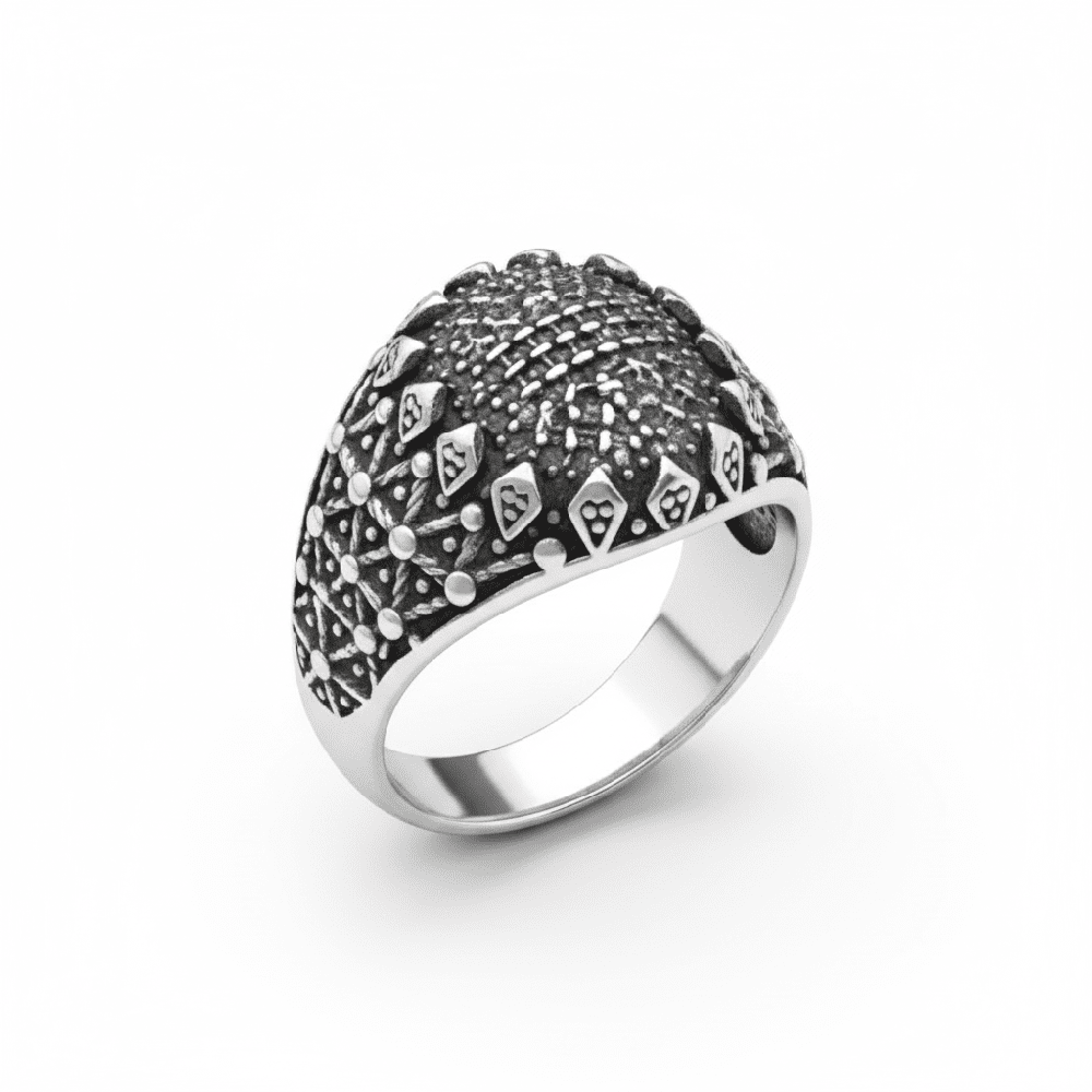 Royal Series - VORTEX SHIELD RING - Pure Stainless Steel Men’s Steel-Plated Ring – Statement Luxury Jewelry (Size :15-16-20-21-22-26-27) — Rings for Men | THE MEN THING