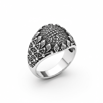 Royal Series - VORTEX SHIELD RING - Pure Stainless Steel Men’s Steel-Plated Ring – Statement Luxury Jewelry (Size :15-16-20-21-22-26-27) — Rings for Men | THE MEN THING