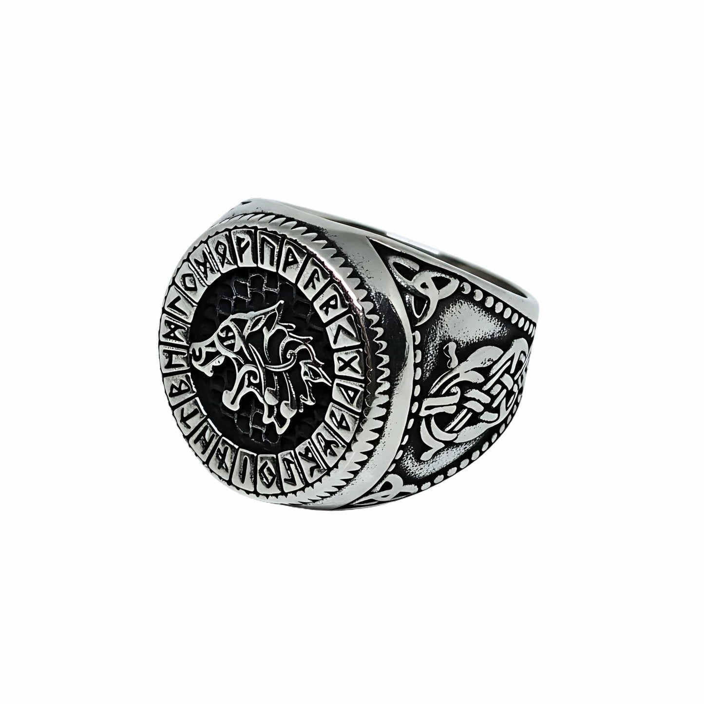 Royal Series - WARG CIRCLE RING - Pure Stainless Steel Men’s Steel-Plated Ring – Statement Luxury Jewelry (Size : 20-23-24-25-28-30) - THE MEN THING