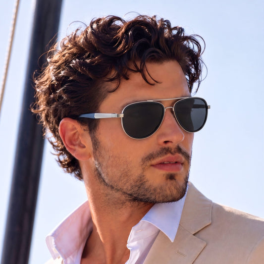 S15101 AURIX SHADES HD Polarized Sunglasses for Men - UV400 Protection, Stainless Steel Frame - THE MEN THING