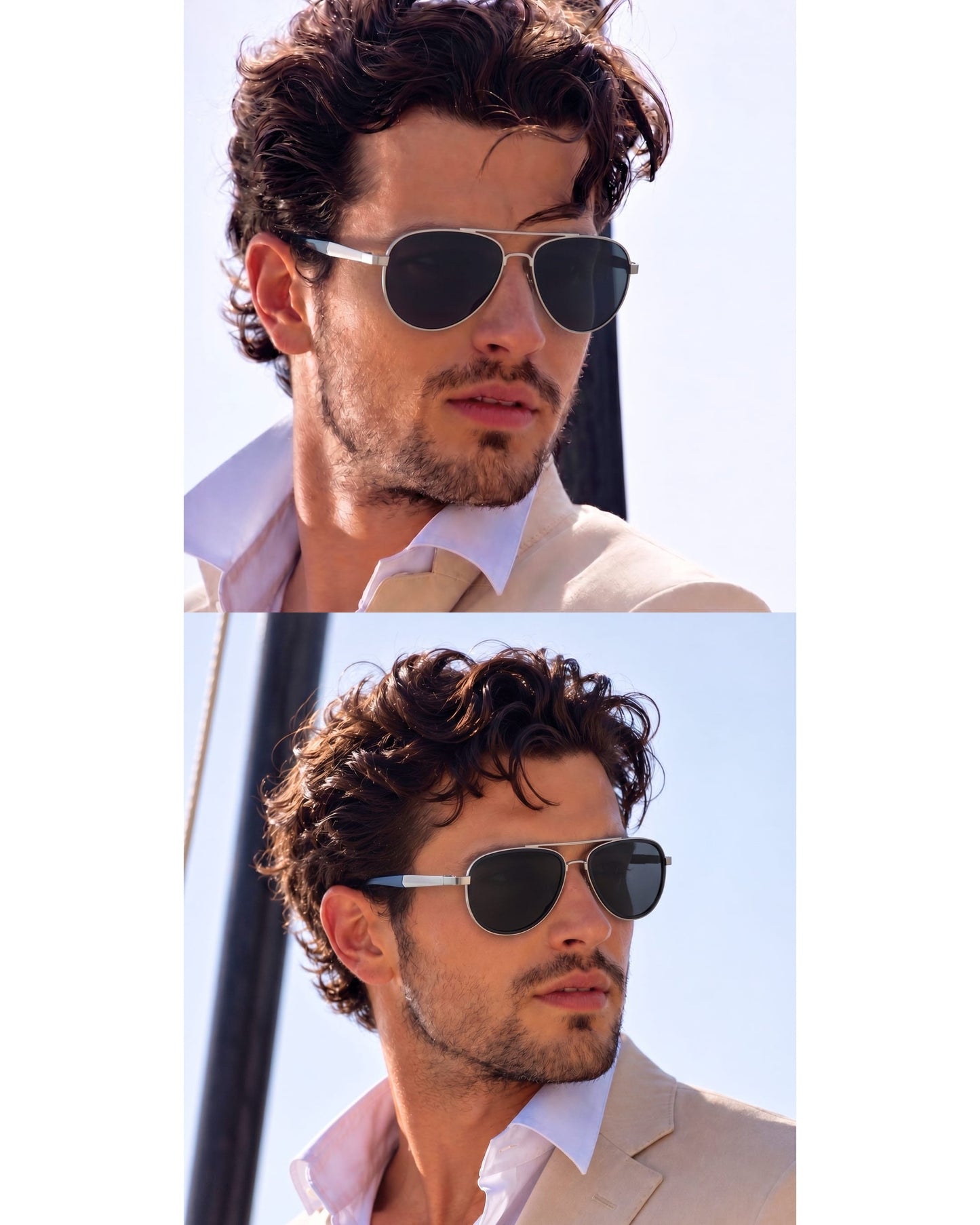 S15101 AURIX SHADES HD Polarized Sunglasses for Men - UV400 Protection, Stainless Steel Frame - THE MEN THING