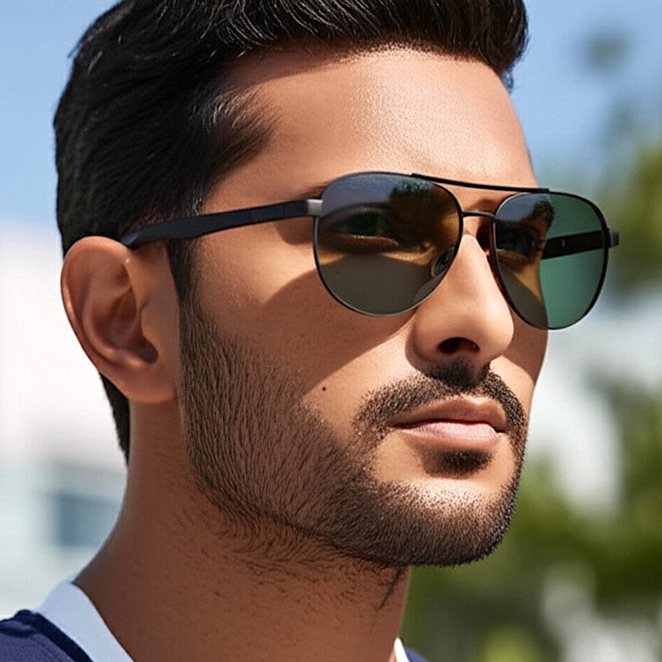 S15103 ZENITH HEX HD Polarized Sunglasses for Men - UV400 Protection, Stainless Steel Frame - THE MEN THING