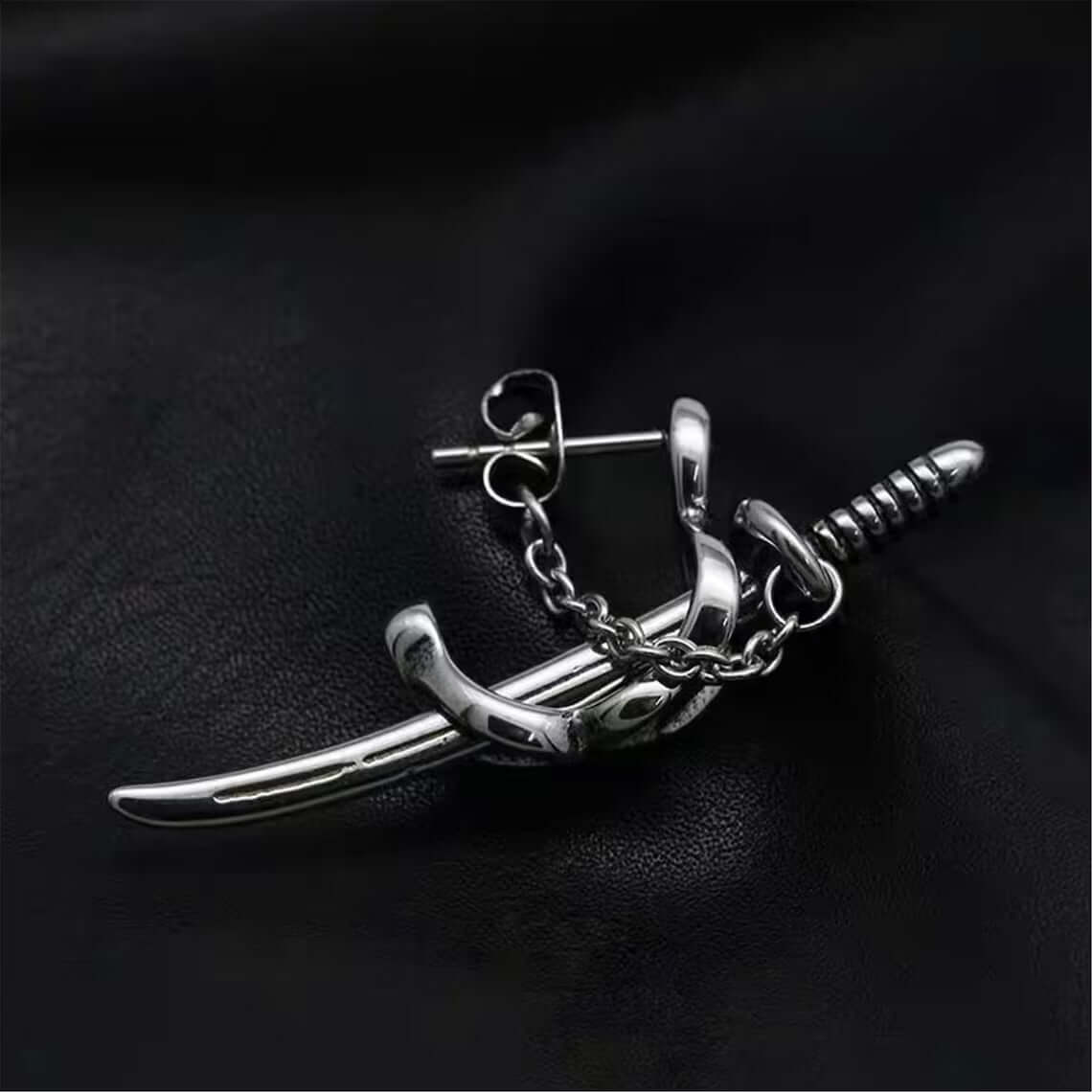 SAMURAI - Titanium Steel Stud Earrings for Men & Boys (2 Pcs) - THE MEN THING