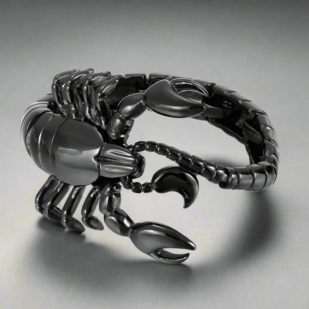 SCORPICOIL BLACK - 12mm Pure Titanium Steel Bracelet for Men & Boy (8inch) - THE MEN THING